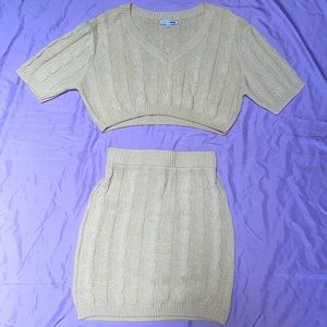 Knit Sweater Skirt Set